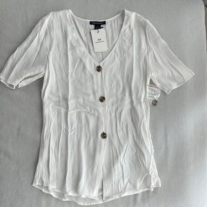 White Flowy Shirt NWT